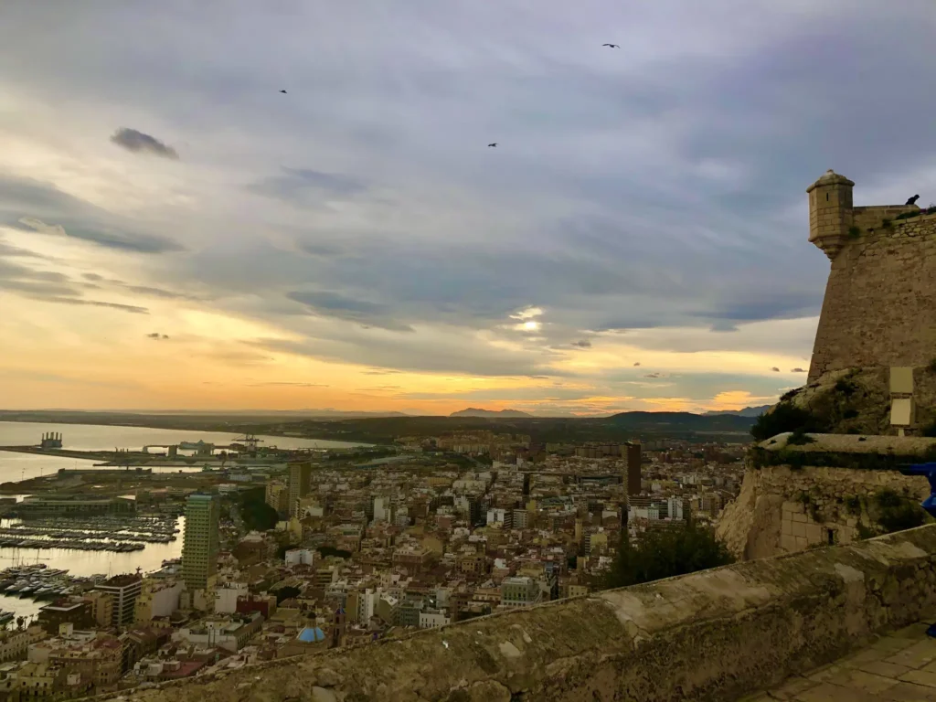Sunset view from the battlements of Santa Barbara Castle by DakenH